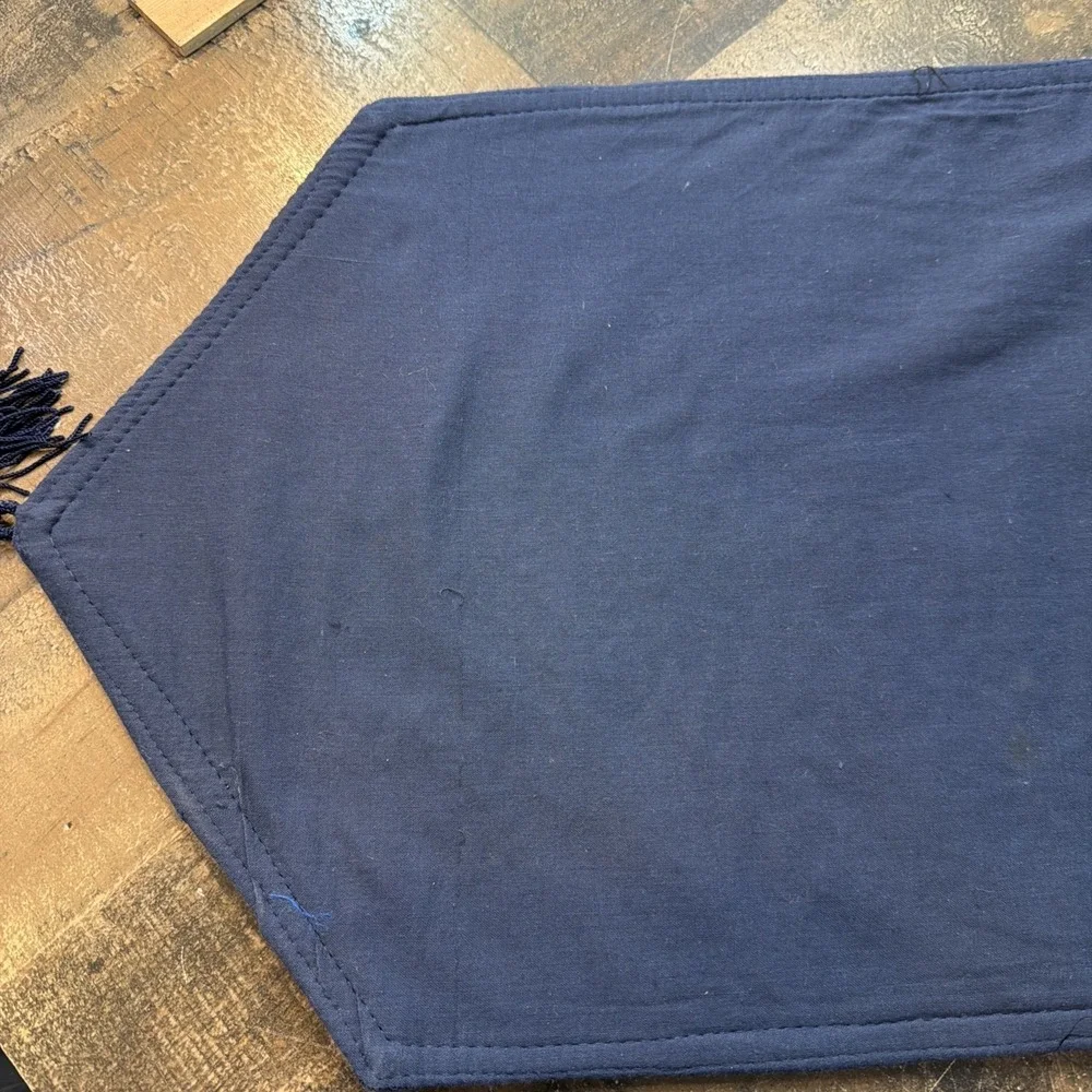 Vintage Nutcracker Tapestry Christmas Table Runner Navy Blue Toy Soldier 12x54